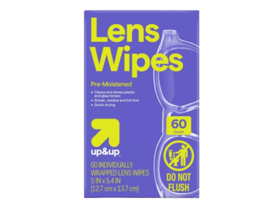 Up&Up Pre-Moistened Lens Wipes, 60 Count
