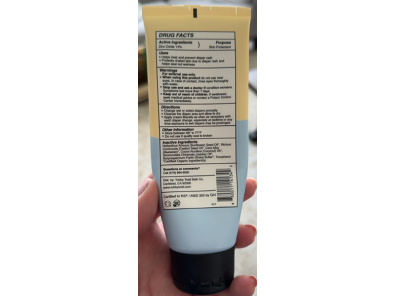 Tubby Todd Bath Diaper Paste, Sweet Cheeks, 4 oz/113 g