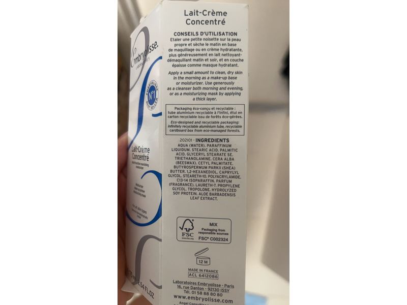Embryolisse Lait-Creme Concentre Multi-Function Nourishing Moisturizer, 2.54 fl oz/75 mL