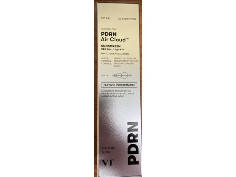 VT Cosmetics PDRN Air Cloud Sunscreen, SPF 50+ PA++++, 1.69 fl oz/50 mL