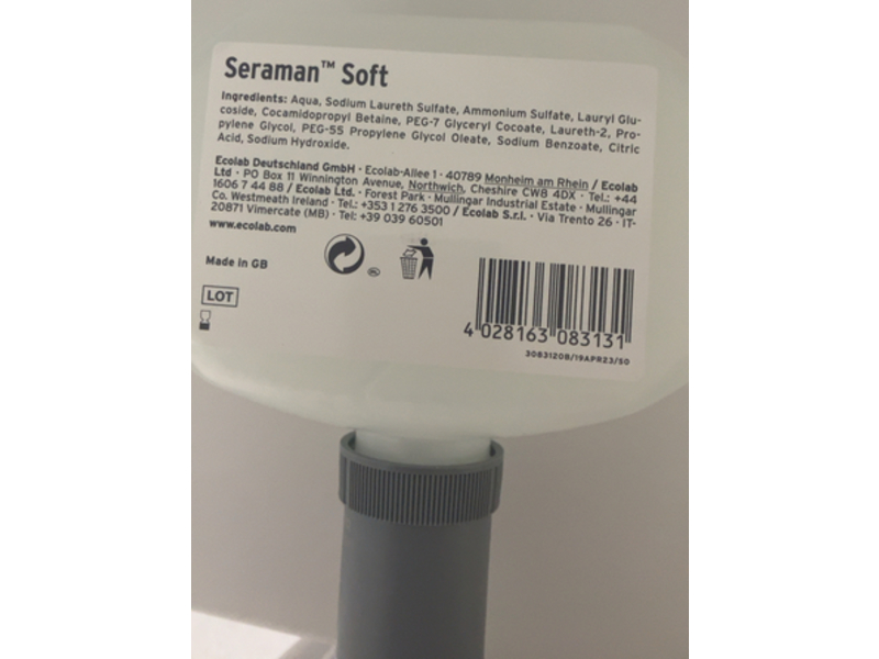 Ecolab Seraman Soft Hand & Skin Cleanser, 750 mL