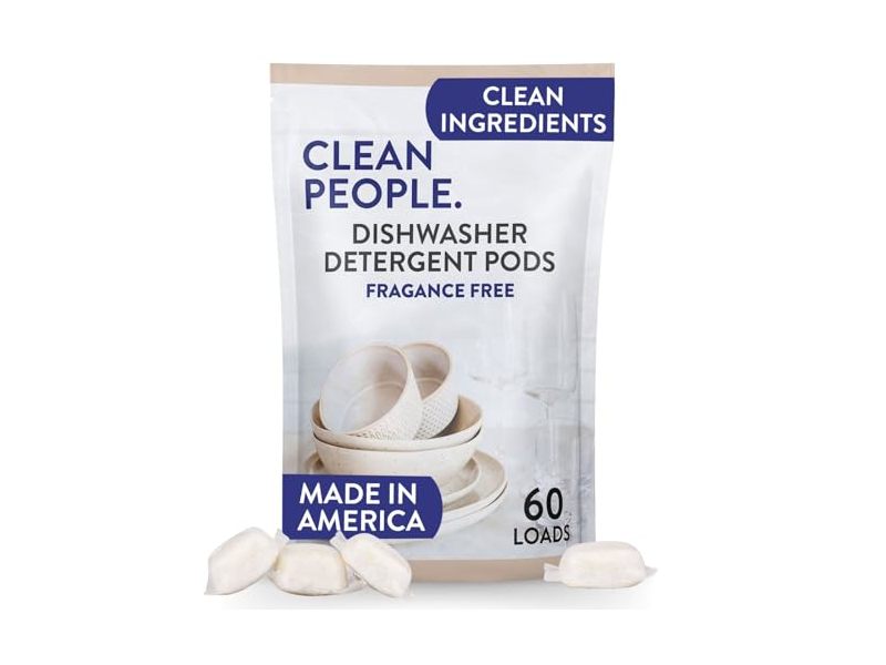 Clean People. Dishwasher Detergent Pods, Fragrance Free, 840 g, 60 Count