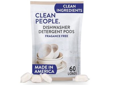The Clean People Dishwasher Detergent Pods, Fragrance Free, 60 Count