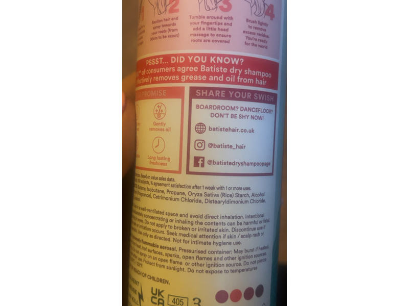 Batiste Dry Shampoo, Cherry, 280 mL