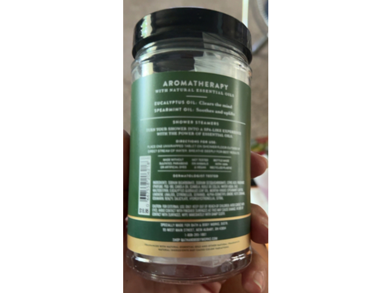 Bath & Body Works Shower Steamers, Eucalyptus Spearmint, 4.8 oz/136 g, 6 Count