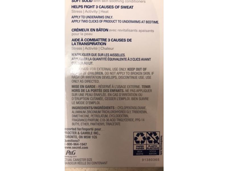 Secret Clinical Therapeutique Antiperspirant, Stress Response, 45 g