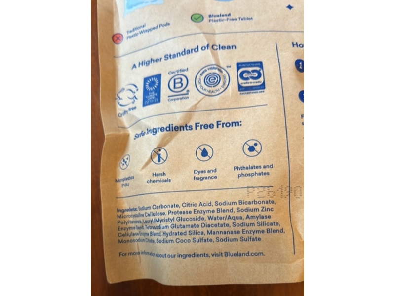 Blue Land Laundry Detergent Tablets, Free & Clear, 60 Loads, 12 oz/342 g