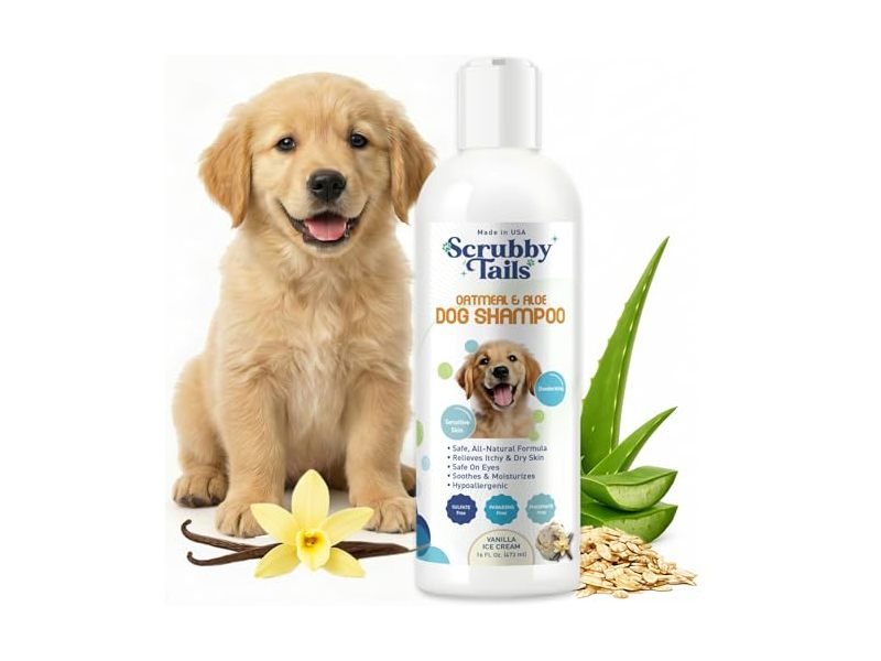 Scrubby Tails Dog Shampoo, Oatmeal & Aloe Vanilla Ice Cream, 16 fl oz/473 mL