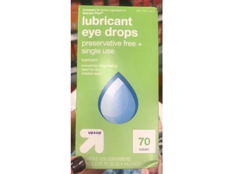 Up&Up Lubricant Eye Drops, 0.01 fl oz/0.4 mL, 70 Count
