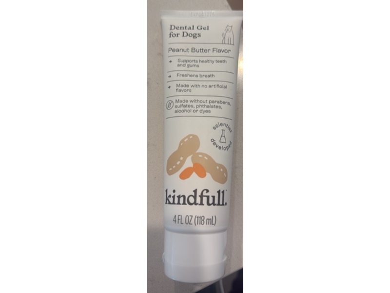 Kindfull Dogs Dental Gel, Peanut Butter Flavor, 4 fl oz/118 mL