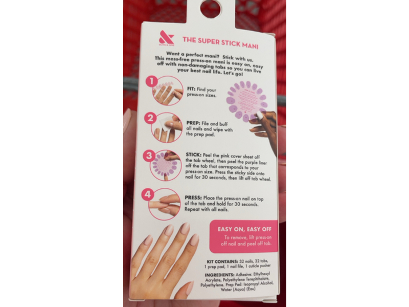 Olive & June The Super Stick Mani Press-On Nails, Pointe, 32 Count