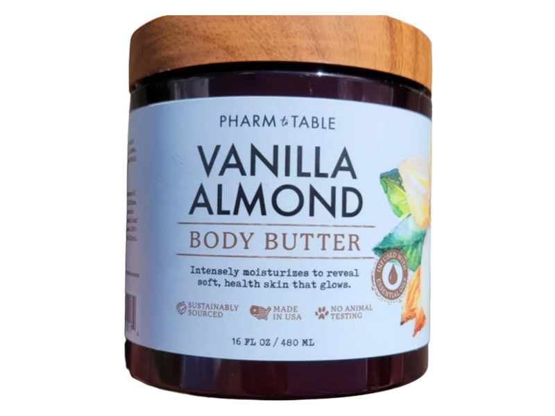 Pharm To Table Body Butter, Vanilla Almond, 16 fl oz/480 mL