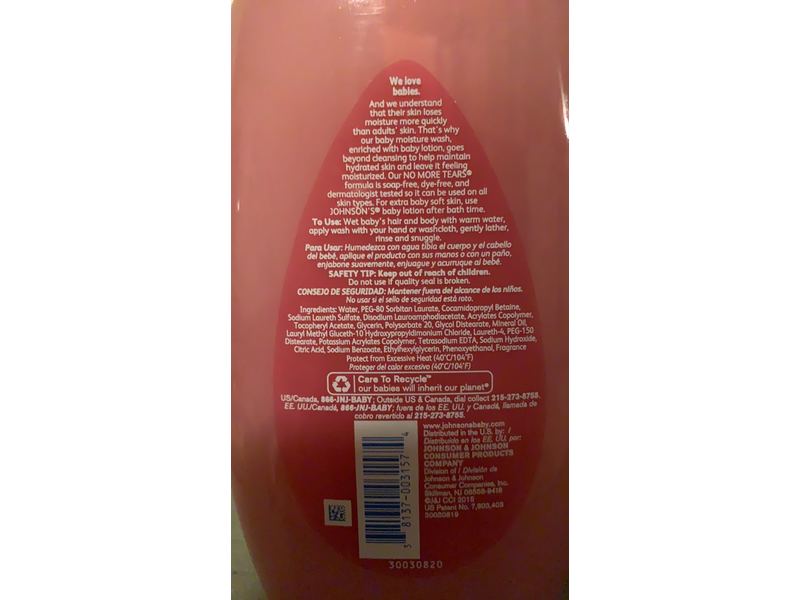 Johnson's Baby Moisture Wash, 28 fl oz/828 mL