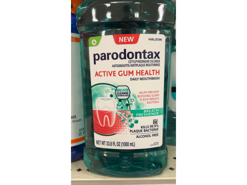 Parodontax Active Gum Health Daily Mouthwash, Breath Freshener, 33.8 fl oz/1000 mL