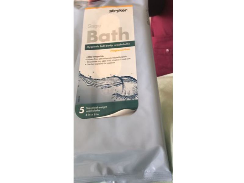 Stryker Sage Bath Cleansing Washcloths, Fragrance Free, 5 Count