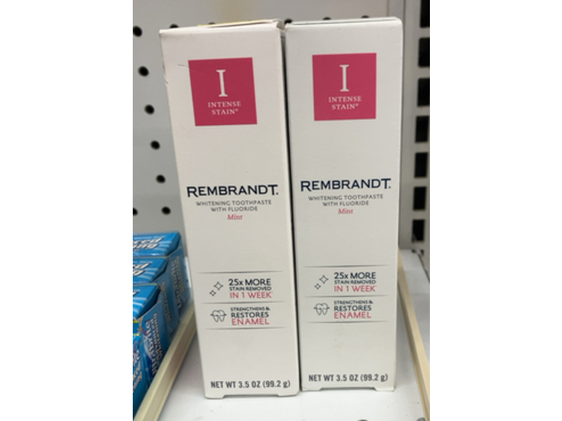 Rembrandt Intense Stain Whitening Toothpaste, Mint, 3.52 oz/99.2 g, Pack Of 2