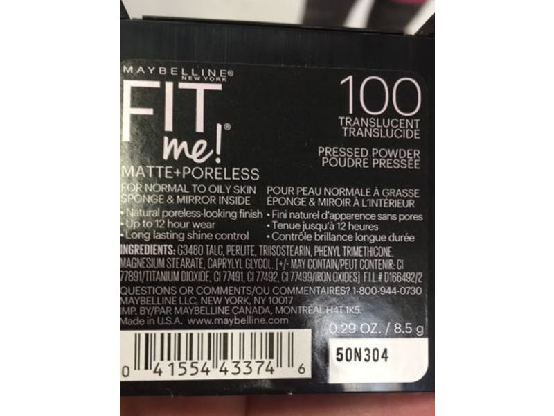 Maybelline New York Fit Me Matte+Poreless Powder, Translucent, 0.29 oz/8.5 g