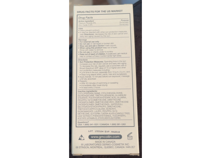 GM Collin Mineral Sun Cream, SPF 25, 1.7 oz/50 mL