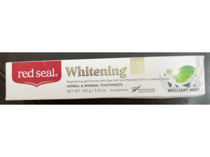 Red Seal Whitening Herbal & Mineral Toothpaste, Brilliant Mint, 3.53 oz/100 g