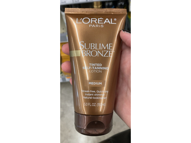 L’Oreal Paris Sublime Bronze Tinted Self-Tanning Lotion, Medium, 5.0 fl oz/150 mL