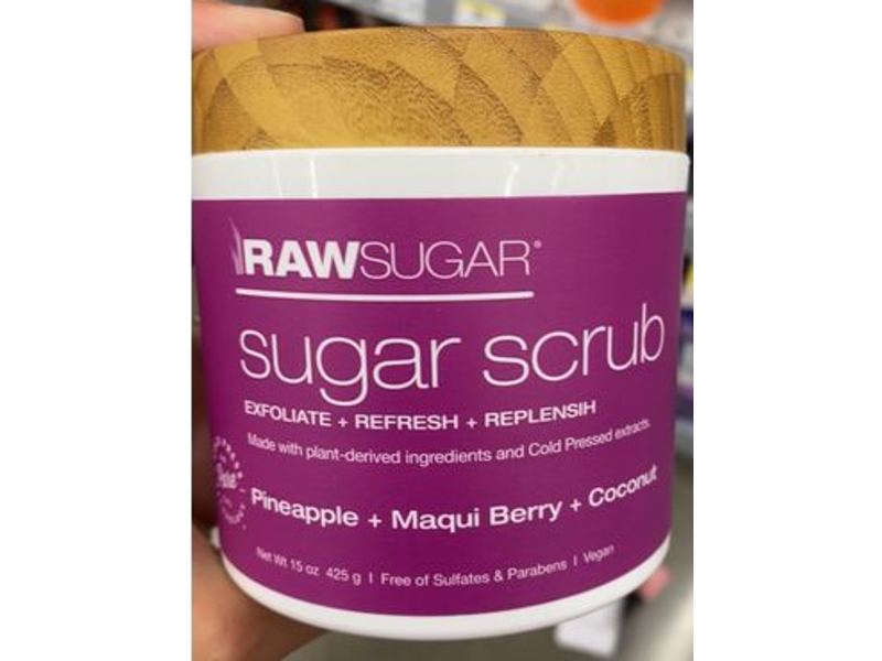 Raw Sugar Sugar Scrub, Pineapple+Maqui Berry+Coconut, 15 oz/ 425 g