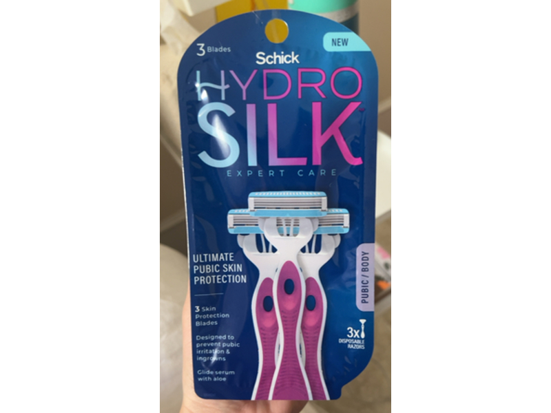 Schick Hydro Silk Ultimate Pubic Skin Protection Razor, Aloe, 3 Count