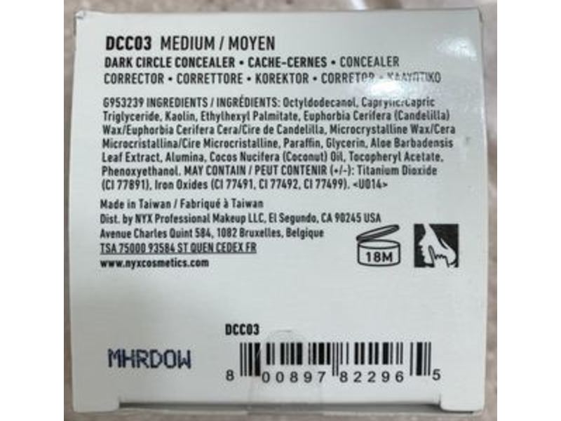 Nyx Professional Makeup Dark Circle Concealer, Medium, 0.1 oz/2.9 g