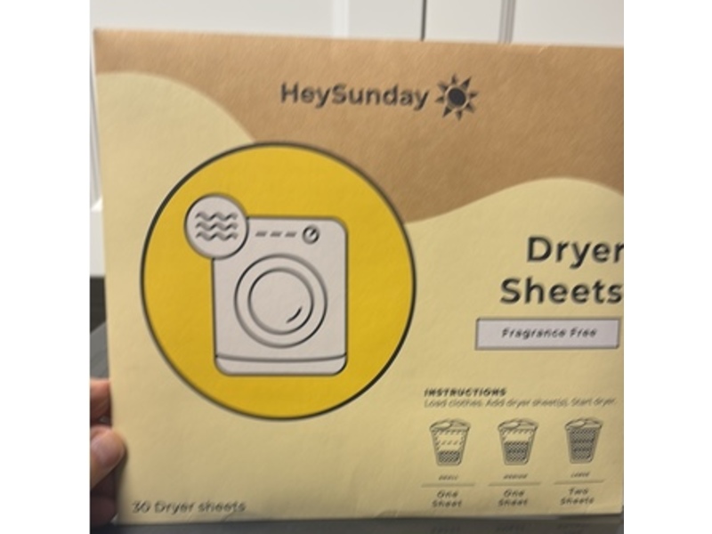 Hey Sunday Dryer Sheets, Fragrance Free, 30 Count
