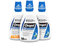 Orajel Mouth Sores Rinse, Soothing Mint, 16 fl oz/473.2 mL, Pack Of 3 - thumbnail 1