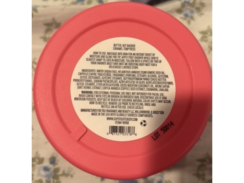 Supersuite Butter, But Badder Hydrating Body Whip, Shea Butter +Energizing Coffee Extract, 7 fl oz/200 g