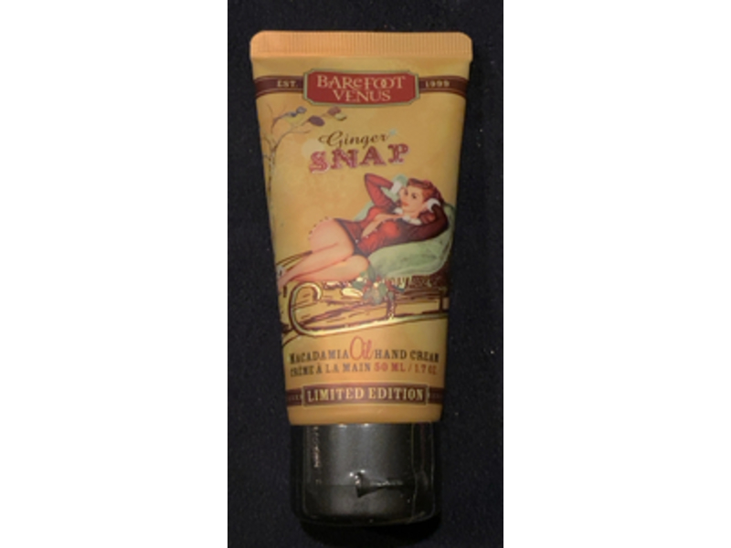 Barefoot Venus Ginger Snap Hand Cream, Macadamia Oil, 1.7 oz/50 mL