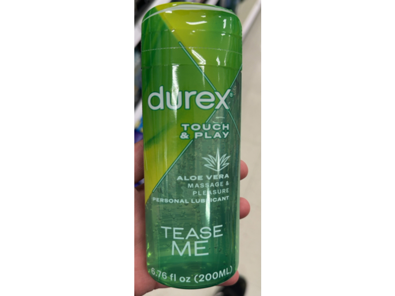 Durex Tease Me Touch & Play Personal Lubricant, Aloe Vera, 6.76 fl oz/200 mL