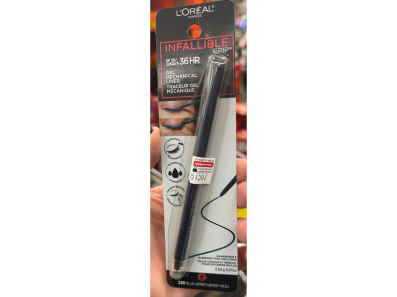 L’Oreal Paris Infallible Grip Mechanical Eyeliner Gel Pencil, Blue Jersey, 0.1 oz