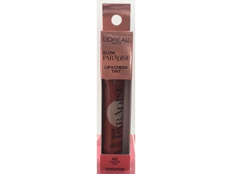 L'Oreal Paris Glow Paradise Lip & Cheek Tint, 40 Madame Pink, 0.4 fl oz