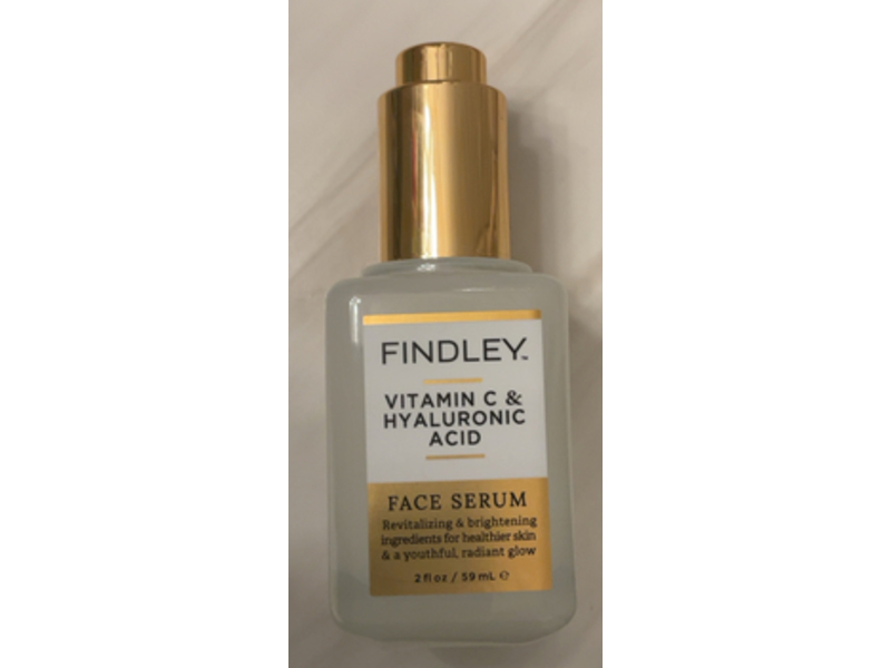 Findley Revitalizing & Brightening Facial Serum, Vitamin C + Hyaluronic Acid, 2 fl oz/59 mL
