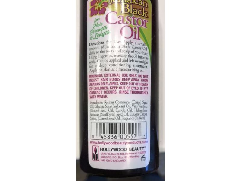 Hollywood Beauty Black Jamaican Castor Oil, 3 fl oz/88.7 mL, Pack Of 6