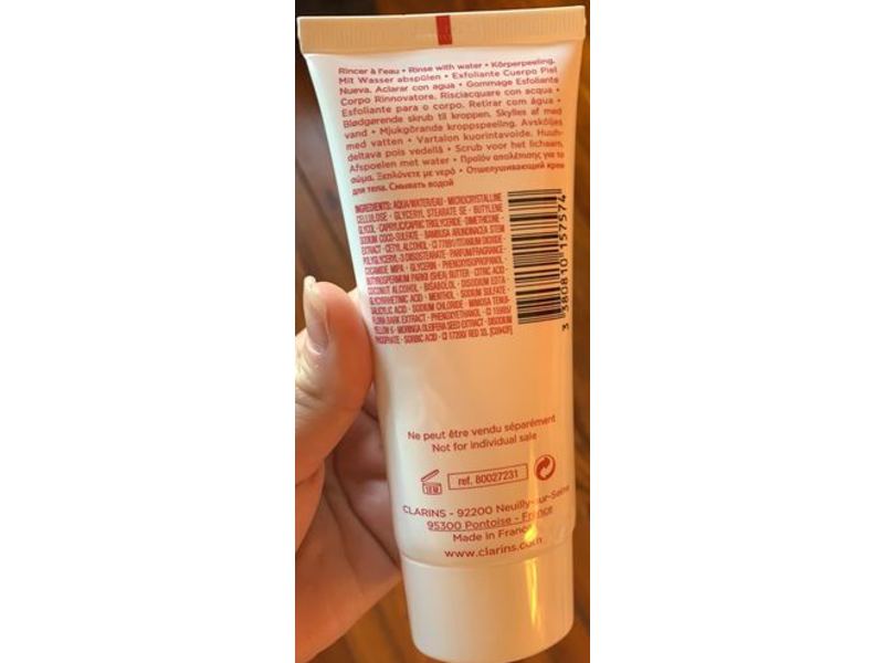 Clarins Paris Exfoliating Body Scrub, Bamboo Powder, 3.5 oz/100 mL