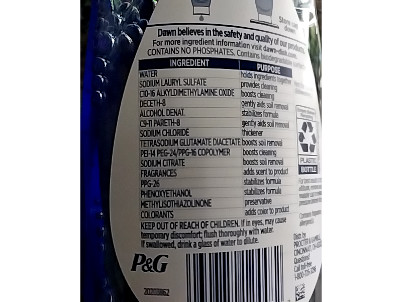 Dawn Platinum Dishwashing Liquid, Wild Jasmine Scent, 18 fl oz/532 mL