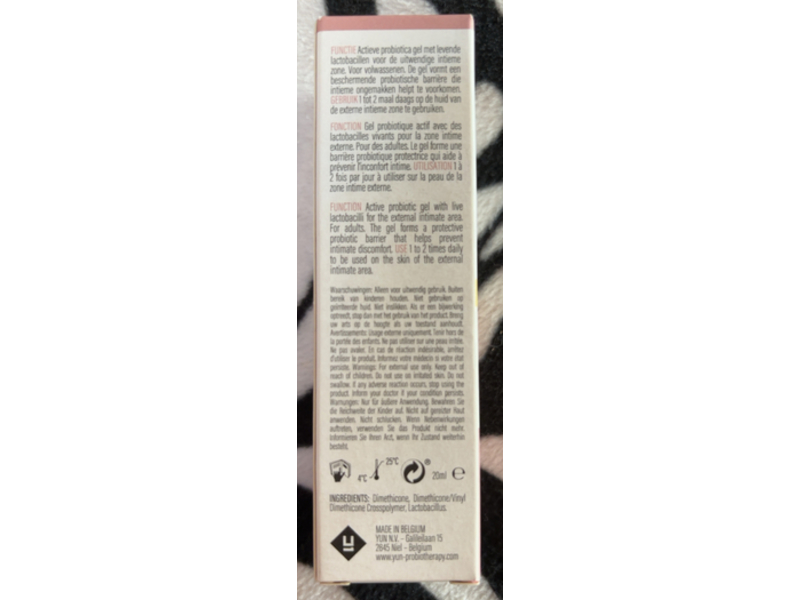 Yun Vgn Probiotic Intimate Repair Gel, Live Lactobacillus, 20 mL