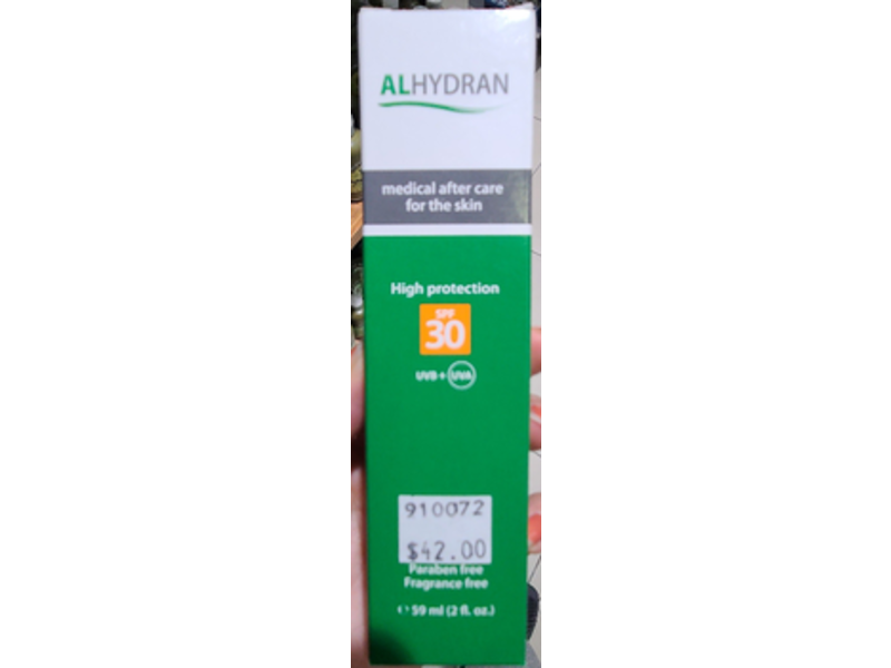 Alhydran Sunscreen, SPF 30, 2 fl oz/59 mL