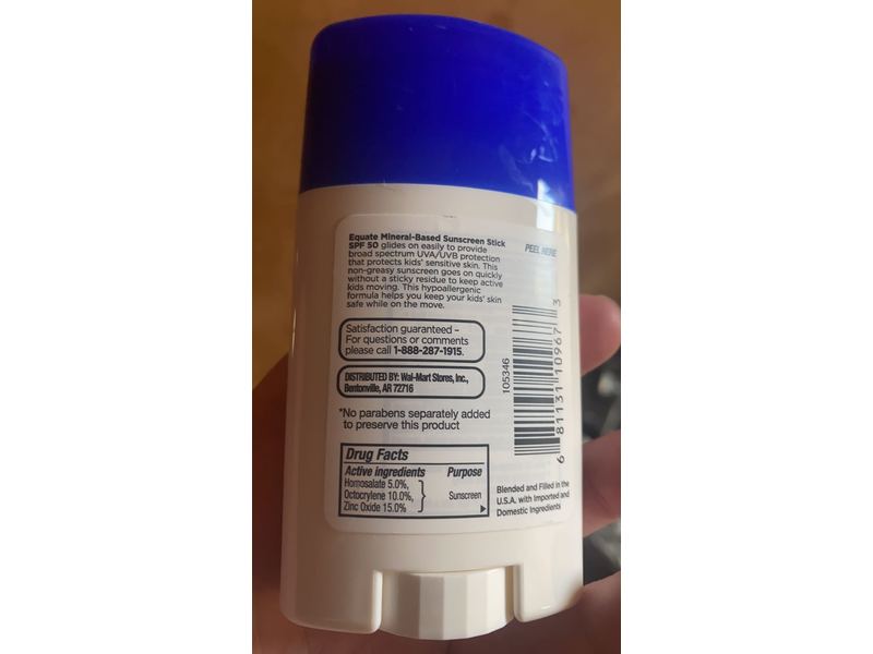 Equate Kids Mineral Based Sunscreen, SPF 50, 1.5 oz/42 g