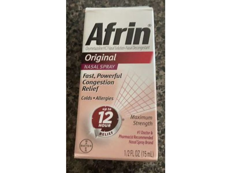 Afrin Nasal Spray, Original, Maximum Strength, 0.5 fl oz/15 ml, Pack Of 6