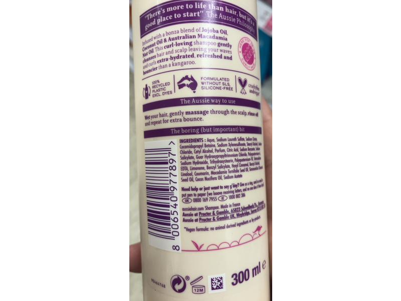 Aussie Bouncy Curls Shampoo, 300 mL