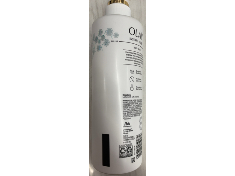 Olay Instant Relief Body Wash Vitamin B3 Complex & Aloe Vera, Itchy Dry Skin, 20 fl oz/591 mL