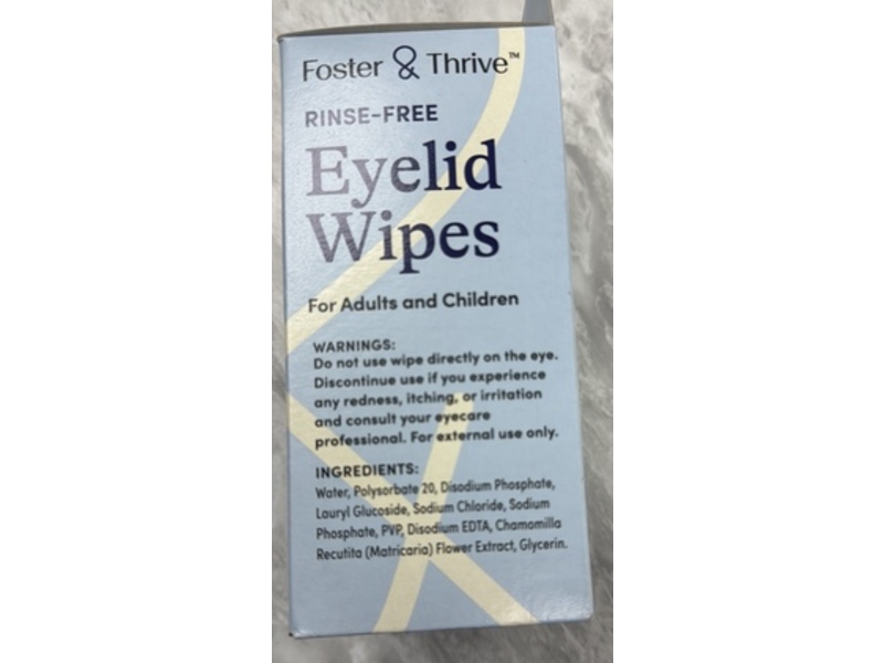 Foster & Thrive Eyelid Wipes, 30 Wipes, Pack Of 3