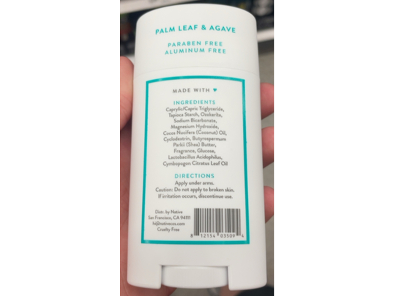 Native Deodorant, Palm Leaf & Agave, 2.65 oz/75 g