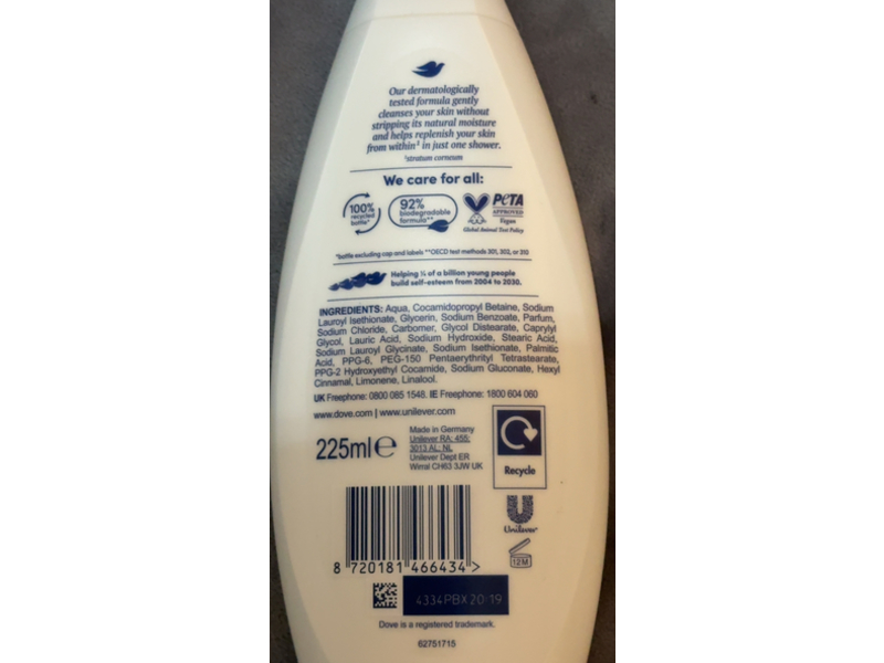Dove Hydrate Body Wash, 225 mL