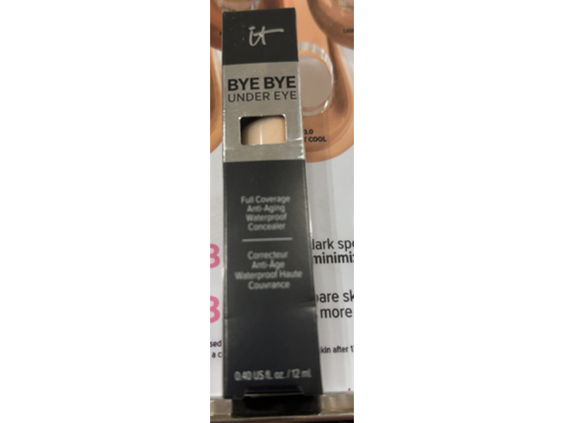 It Cosmetics Bye Bye Under Eye Full Coverage Anti-Aging Waterproof Concealer, Light Buff, 0.40 fl oz/12 mL