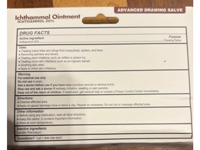 Globe Advanced Drawing Salve Ointment, Ichthammol 20%, 1 oz/28.3 g