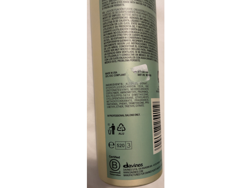 Davines Strong Hairspray, 12 oz/312 g